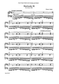 Ballade No.2 in B Minor, S.171: For piano by Franz Liszt