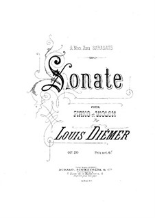 Sonata for Violin and Piano in F Major, Op.20: Score by Louis Diémer