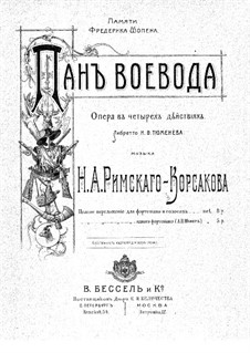 Pan Voyevoda, Op.59: Piano-vocal score by Nikolai Rimsky-Korsakov