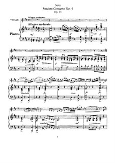 Student Concerto No.4 for Violin and Piano, Op.15: Score and solo part by Friedrich Seitz