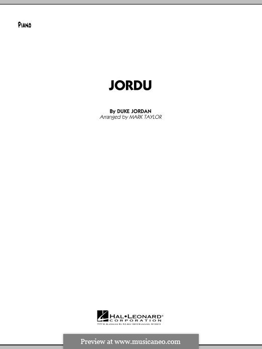 Jordu: Piano part by Duke Jordan