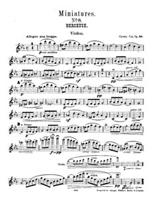 Twelve Miniatures, Op.20: No.8 Berceuse, for violin and piano – violin part by César Cui