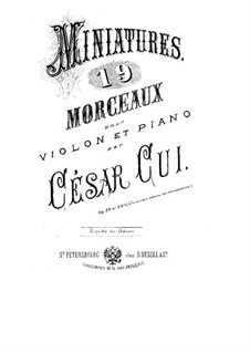 Seven Miniatures for Violin and Piano, Op.39: Score for two performers by César Cui