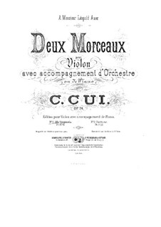 Two Pieces for Violin and Piano, Op.24: No.1 Alla Spagnuola – score by César Cui