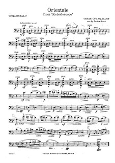 No.9 Orientale: For piano trio – cello part by César Cui