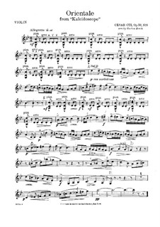 No.9 Orientale: For piano trio – violin part by César Cui
