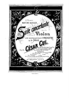 Concert Suite for Violin and Orchestra, Op.25: Solo part by César Cui