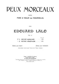 La mère et l'enfant, Op.32: No.2 Serenade, for violin and piano – score by Édouard Lalo