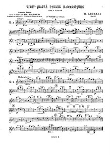 Twenty-Four Harmonic Etudes for Violin (Violin II ad libitum), Op.46: Violin II part by Hubert Léonard