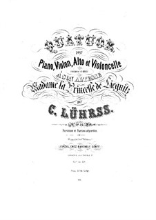 Piano Quartet in A Major, Op.26: Full score by Carl Lührss