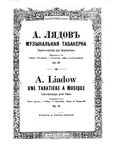 A Musical Snuffbox, Op.32: For flutes, clarinets, harp and bells by Anatoly Lyadov