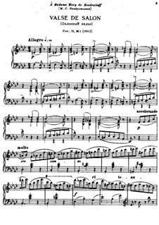 Six Pieces for Piano, TH 143 Op.51: No.1 Valse de salon by Pyotr Tchaikovsky