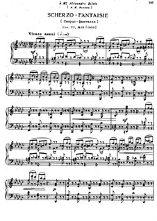Eighteen Pieces for Piano, TH 151 Op.72: No.10 Scherzo-Fantasia by Pyotr Tchaikovsky