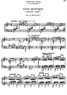 Eighteen Pieces for Piano, TH 151 Op.72: No.13 Echo rustique by Pyotr Tchaikovsky