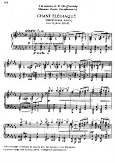 Eighteen Pieces for Piano, TH 151 Op.72: No.14 Chant élégiaque by Pyotr Tchaikovsky