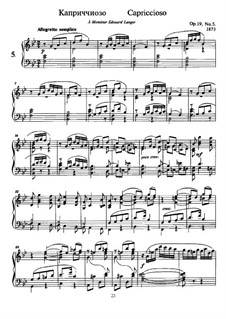Six Pieces for Piano, TH 133 Op.19: No.5 Capriccioso by Pyotr Tchaikovsky