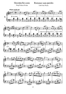 Twelve Pieces , TH 138 Op.40: No.6 Song without Words by Pyotr Tchaikovsky