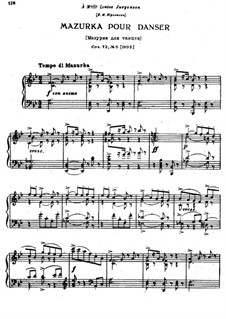 Eighteen Pieces for Piano, TH 151 Op.72: No.6 Mazurka pour danser by Pyotr Tchaikovsky