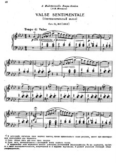 Six Pieces for Piano, TH 143 Op.51: No.6 Sentimental Waltz by Pyotr Tchaikovsky