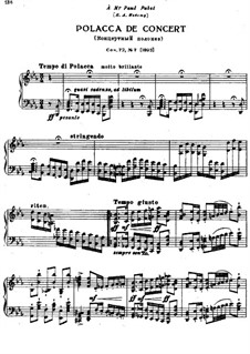 Eighteen Pieces for Piano, TH 151 Op.72: No.7 Polacca de concert by Pyotr Tchaikovsky