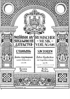 Ten Poems for Voice and Piano, Op.26: Nr.5 Schlummerde Wälder by Sergei Taneyev