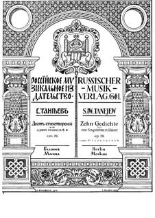 Ten Poems for Voice and Piano, Op.26: No.6 Stalactites by Sergei Taneyev