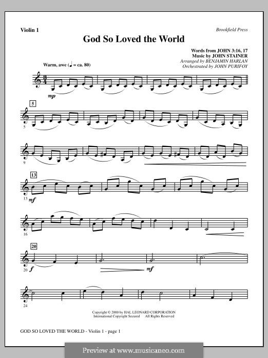 God so loved the world: Violin 1 part by John Stainer