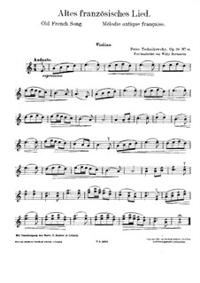 No.16 Old French Song: Arrangement for violin and piano – solo part by Pyotr Tchaikovsky