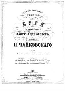 The Tempest, TH 44 Op.18: For two pianos eight hands – piano I part by Pyotr Tchaikovsky