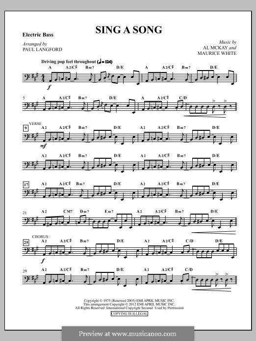 Sing a Song: Bass part by Al McKay, Maurice White