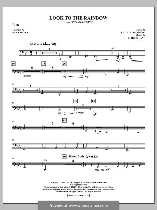 Look to the Rainbow (arr. Mark Hayes): Tuba part by Burton Lane