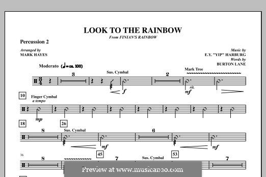 Look to the Rainbow (arr. Mark Hayes): Percussion 2 part by Burton Lane