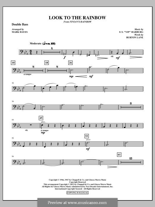 Look to the Rainbow (arr. Mark Hayes): Double Bass part by Burton Lane