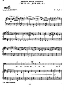 Six Romances, TH 101 Op.38: No.1 Don Juan's Serenade by Pyotr Tchaikovsky