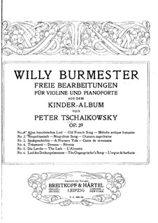 No.16 Old French Song: Arrangement for violin and piano by Pyotr Tchaikovsky