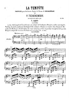 The Tempest, TH 44 Op.18: For piano four hands by Pyotr Tchaikovsky