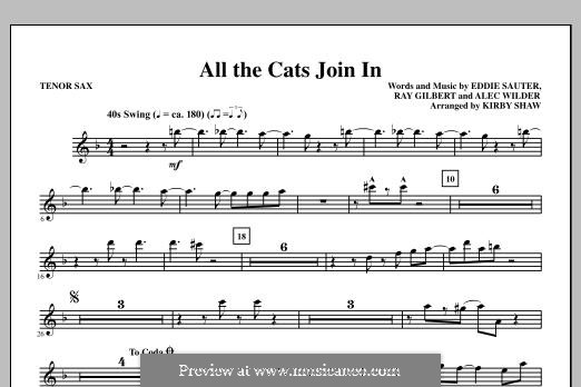 All The Cats Join In: Bb Tenor Saxophone part by Alex Wilder, Ray Gilbert