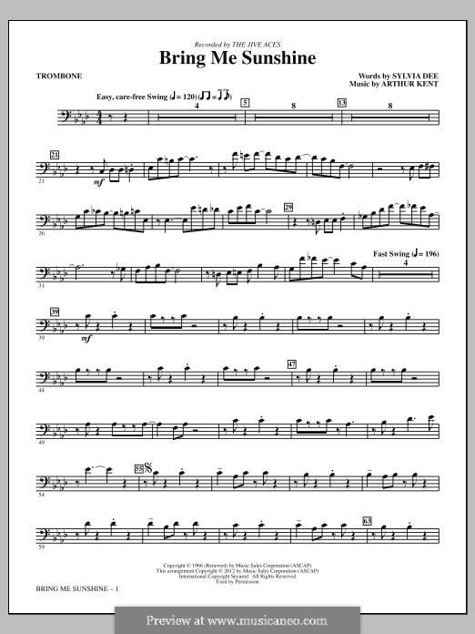 Bring Me Sunshine: Trombone part by Arthur Kent