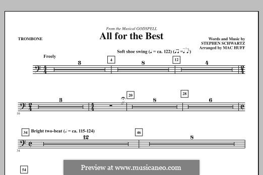 All for the Best: Trombone part by Stephen Schwartz