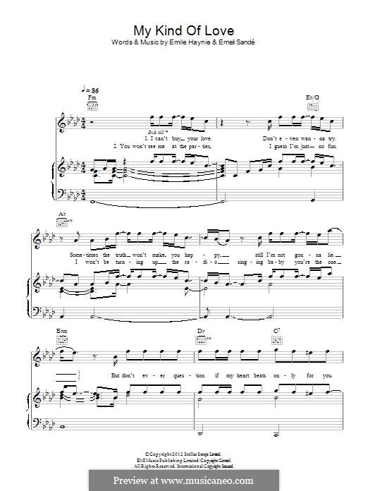 My Kind of Love: For voice and piano (or guitar) by Emeli Sandé, Emile Haynie