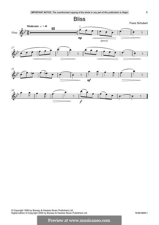 Seligkeit (Bliss), D.433: For flute by Franz Schubert