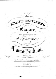 Grand Concerto for Guitar and Orchestra No.2, Op.36: Version for guitar and piano – parts by Mauro Giuliani
