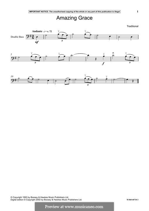 For one instrument (printable scores): For double bass by folklore
