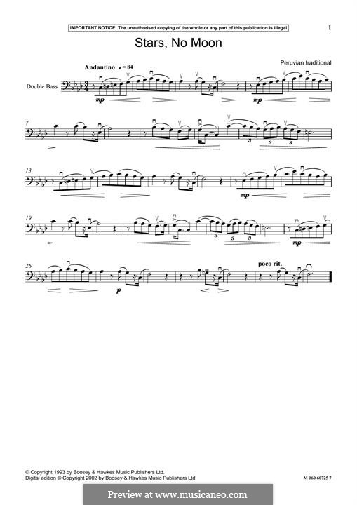 Stars, No Moon: For double bass by folklore