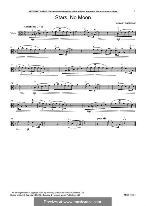 Stars, No Moon: For viola by folklore