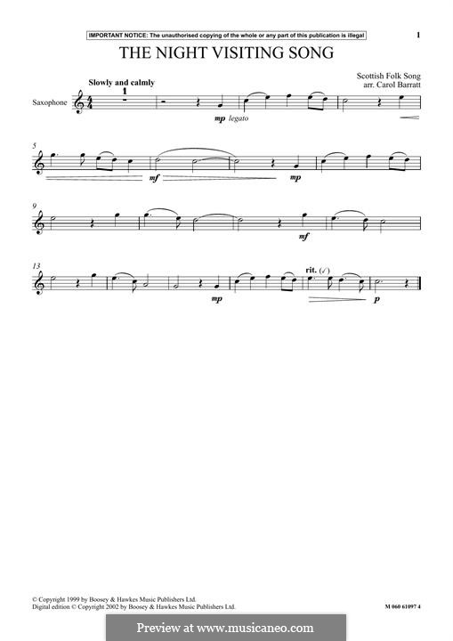 The Night Visiting Song: For saxophone by folklore
