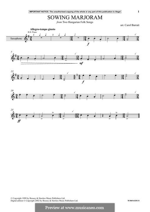 Sowing Marjoram (from Two Hungarian Folk Songs): Sowing Marjoram (from Two Hungarian Folk Songs) by folklore