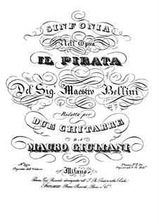 Il pirata (The Pirate): Sinfonia, for two gutars by Vincenzo Bellini