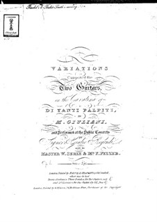 Variations on Cavatina 'Di Tanti Palpiti' for Two Guitars: Variations on Cavatina 'Di Tanti Palpiti' for Two Guitars by Mauro Giuliani