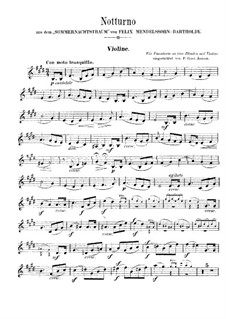 Nocturne: Violin part by Felix Mendelssohn-Bartholdy